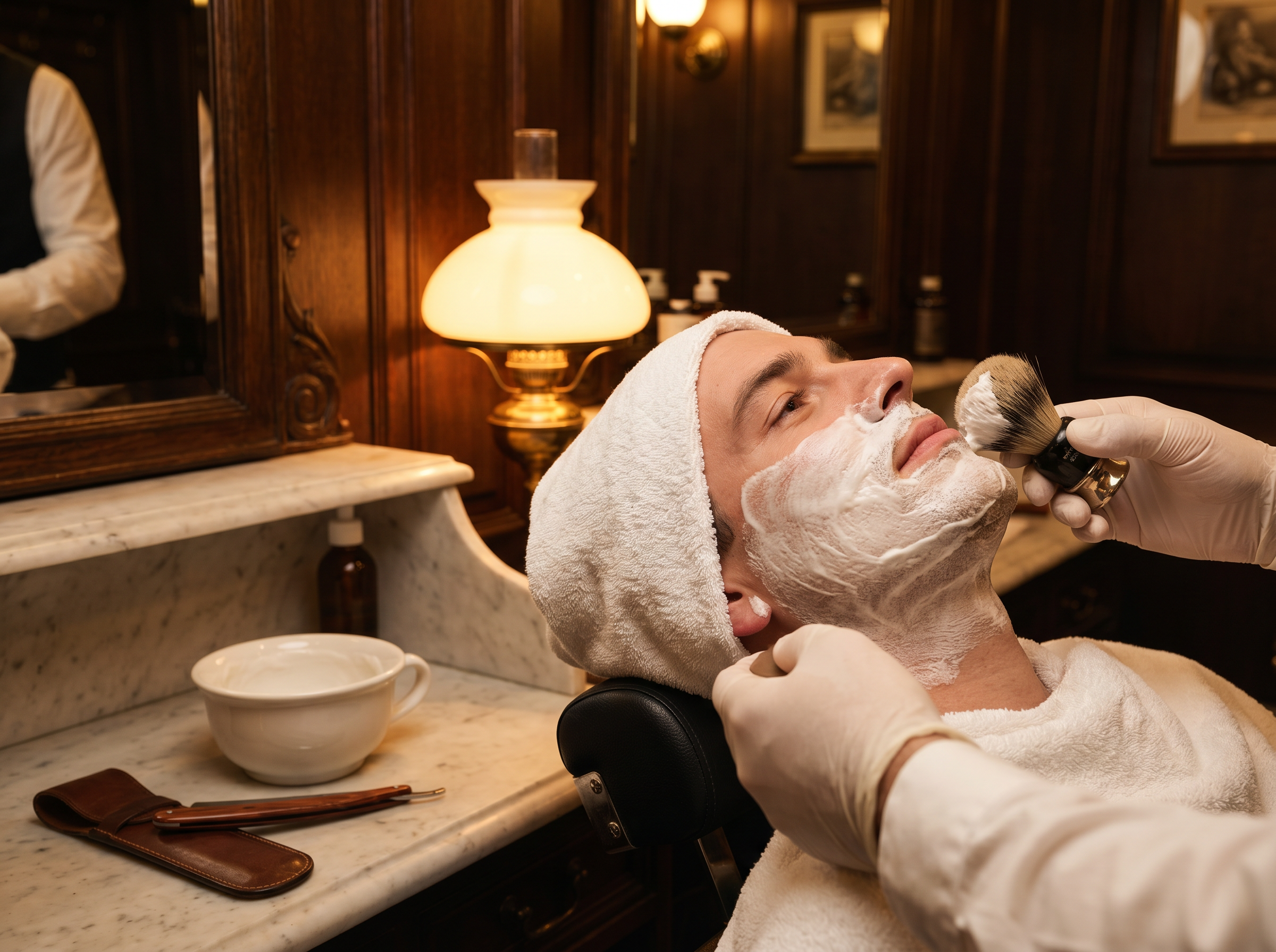 Hot Lather Steam Shave